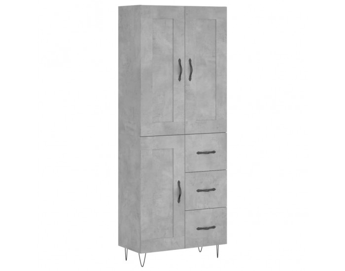 Sonata H Висок шкаф, бетонно сив, 69,5x34x180 см, инженерно дърво