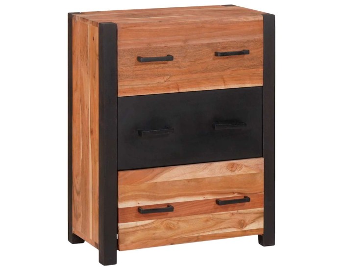 Sonata Bufet 3 buc. Maro 55 x 30 x 75 cm Lemn Solid de Acacia