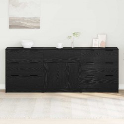 Sonata H Служебен шкаф 3 pcs Черен дъб 60 x 30 x 70 см Инженерно дърво - Corpuri, vitrine, biblioteci modulare