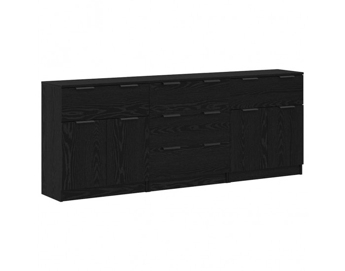 Sonata H Служебен шкаф 3 pcs Черен дъб 60 x 30 x 70 см Инженерно дърво