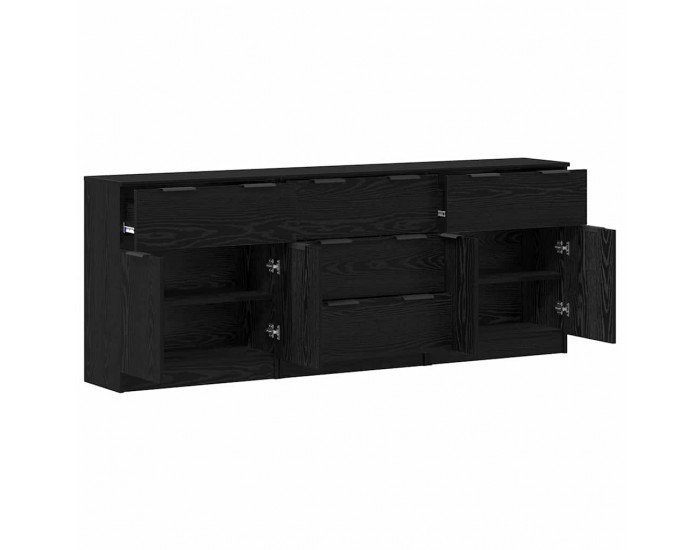 Sonata H Служебен шкаф 3 pcs Черен дъб 60 x 30 x 70 см Инженерно дърво