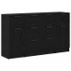 Sonata H Служебен шкаф 3 pcs Черен дъб 121 x 30 x 70 см Инженерно дърво