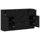 Sonata H Служебен шкаф 3 pcs Черен дъб 121 x 30 x 70 см Инженерно дърво