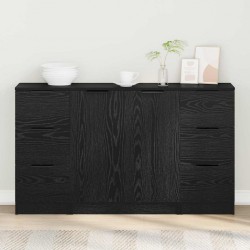 Sonata H Служебен шкаф 3 pcs Черен дъб 121 x 30 x 70 см Инженерно дърво - Corpuri, vitrine, biblioteci modulare