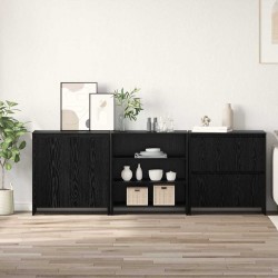 Sonata H Служебен шкаф 3 pcs Черен дъб 70 x 41 x 75 см Инженерно дърво - Corpuri, vitrine, biblioteci modulare
