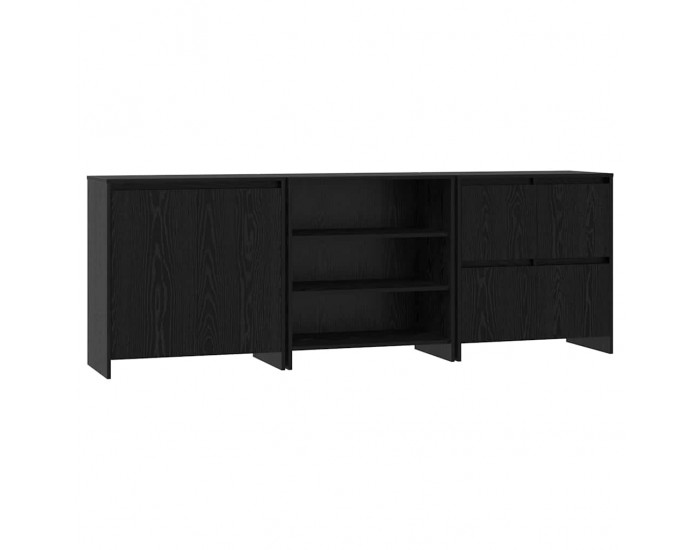 Sonata H Служебен шкаф 3 pcs Черен дъб 70 x 41 x 75 см Инженерно дърво