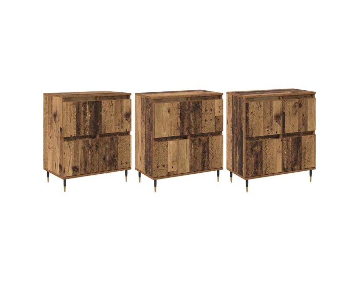 Sonata Dulap de depozitare 3 buc. Lemn vechi 60 x 35 x 70 cm