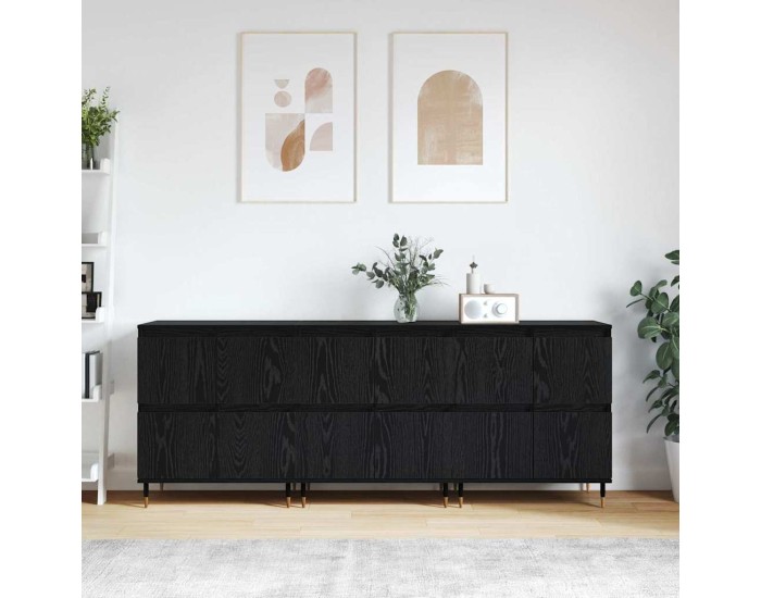 Sonata Dulap de depozitare 3 buc. Stejar Negru 60 x 35 x 70 cm