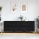 Sonata H Скейдбордове 3 pcs Черен дъб 180 x 35 x 70 см Инженерно дърво