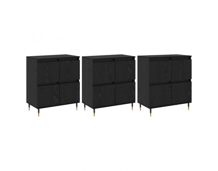 Sonata H Скейдбордове 3 pcs Черен дъб 180 x 35 x 70 см Инженерно дърво