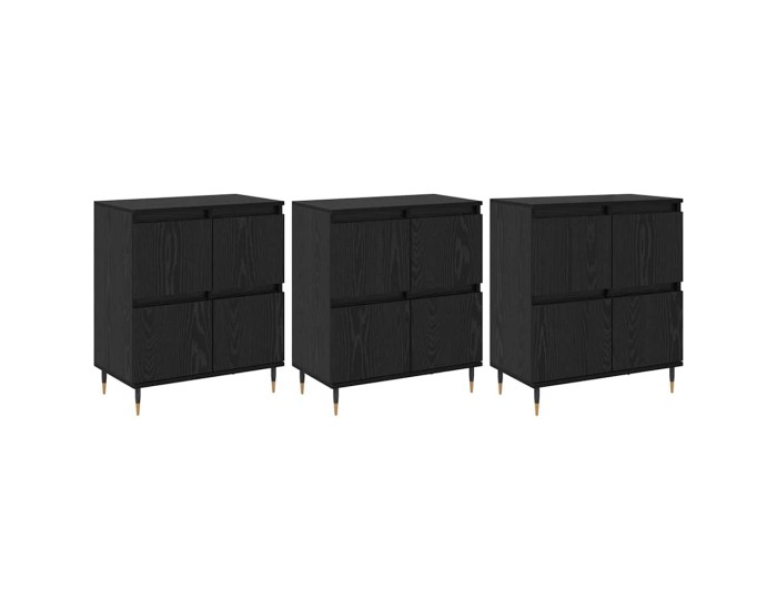 Sonata Dulap de depozitare 3 buc. Stejar Negru 60 x 35 x 70 cm