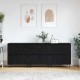 Sonata H Скейдбордове 3 pcs Черен дъб 180 x 35 x 70 см Инженерно дърво