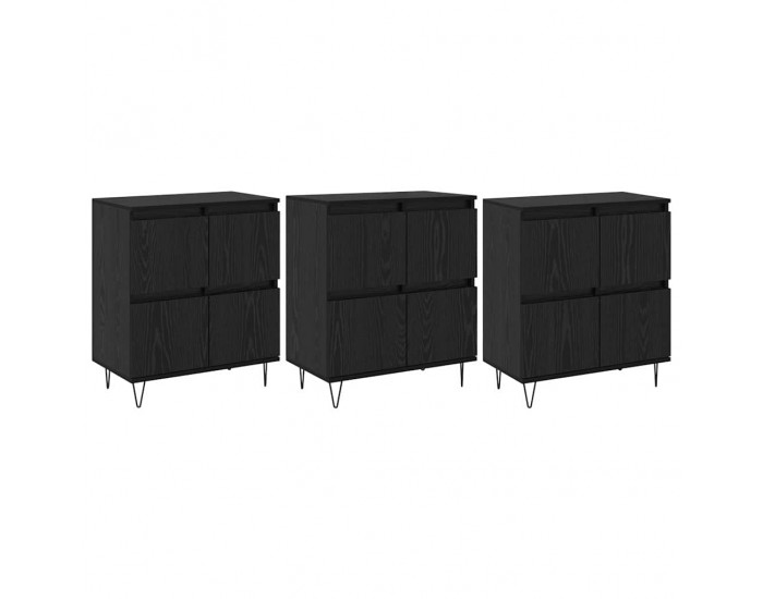 Sonata H Скейдбордове 3 pcs Черен дъб 180 x 35 x 70 см Инженерно дърво