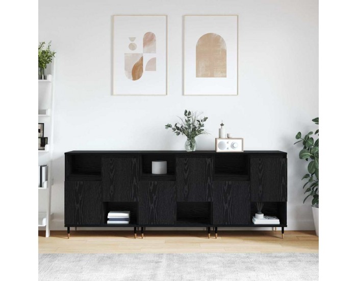 Sonata H Скейдбордове 3 pcs Черен дъб 180 x 35 x 70 см Инженерно дърво