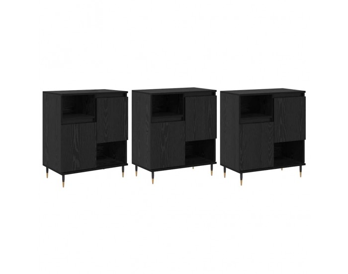Sonata H Скейдбордове 3 pcs Черен дъб 180 x 35 x 70 см Инженерно дърво