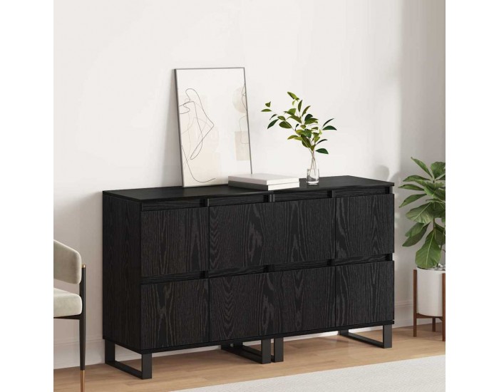 Sonata H Скейдбордове 2 pcs Черен дъб 120 x 35 x 70 см Инженерно дърво