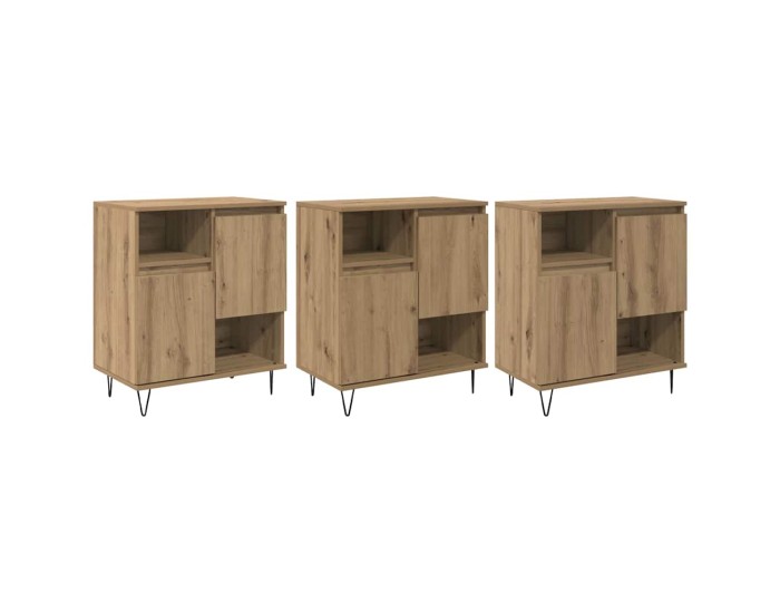 Sonata Bufet 3 buc. Stejar Artizanal 60 x 35 x 70 cm
