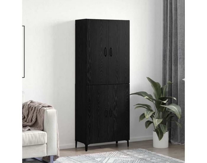 Sonata H Висок шкаф Черен дъб 69.5 x 34 x 180 см Инженерно дърво