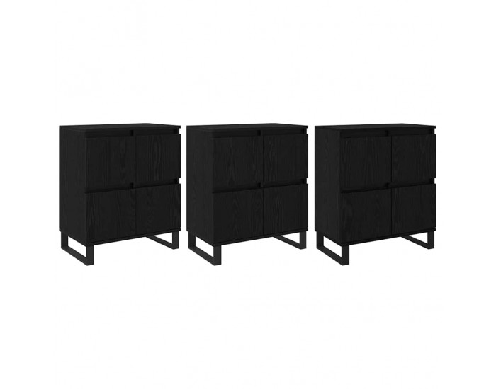 Sonata H Скейдбордове 3 pcs Черен дъб 180 x 35 x 70 см Инженерно дърво