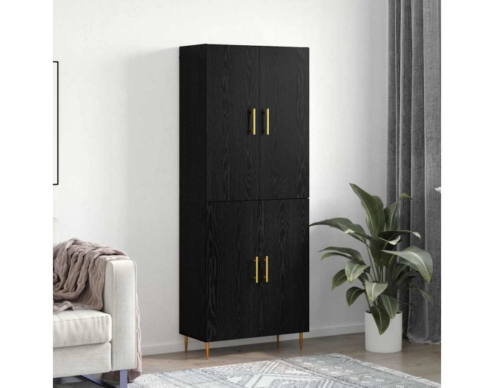 Sonata H Висок шкаф Черен дъб 69.5 x 34 x 180 см Инженерно дърво