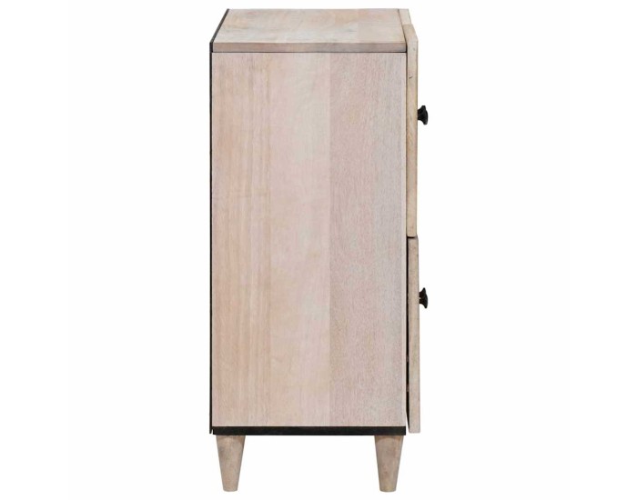 Sonata Bufet Alb decolorat 60 x 33 x 75 cm Lemn de mango solid