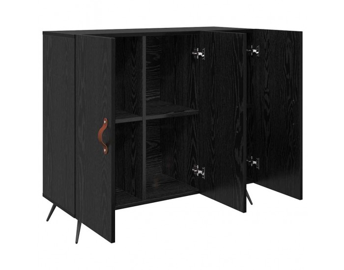 Sonata H Служебен шкаф Черно 90 x 34 x 80 см Инженерно дърво