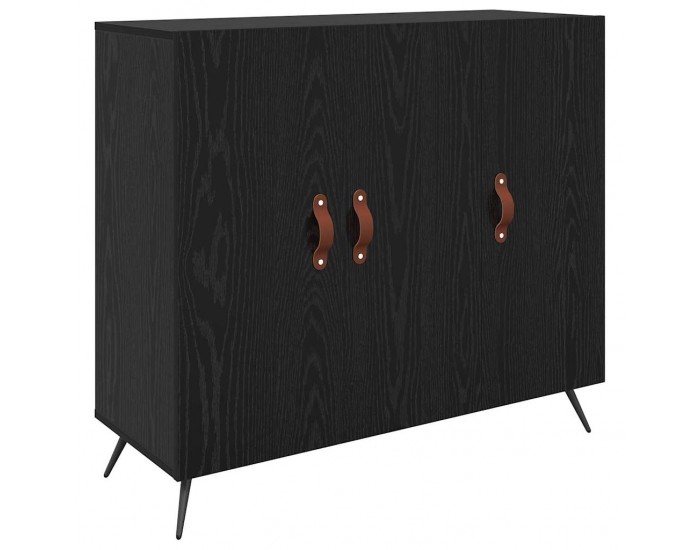 Sonata H Служебен шкаф Черно 90 x 34 x 80 см Инженерно дърво