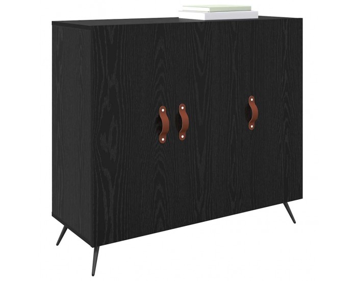 Sonata H Служебен шкаф Черно 90 x 34 x 80 см Инженерно дърво