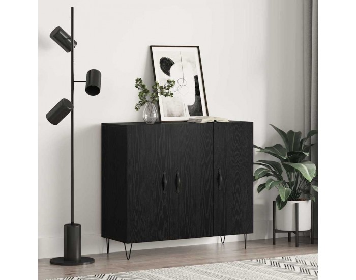 Sonata H Служебен шкаф Черен дъб 90 x 34 x 80 см Инженерно дърво