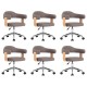 Sonata Scaune pivotante masă, 6 buc., gri taupe, lemn curbat & textil