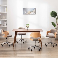 Sonata H Въртящи трапезни столове, 4 бр, таупе, извито дърво и текстил - Scaune de dining