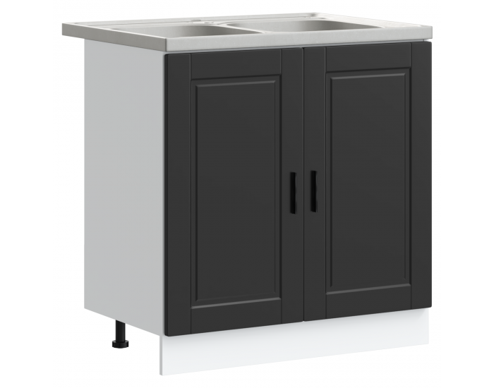 Sonata H Мивка с шкаф със съхранение Porto 2 pcs Черно 80 x 46 x 84.5 см