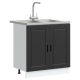 Sonata H Мивка с шкаф със съхранение Porto 2 pcs Черно 80 x 46 x 84.5 см