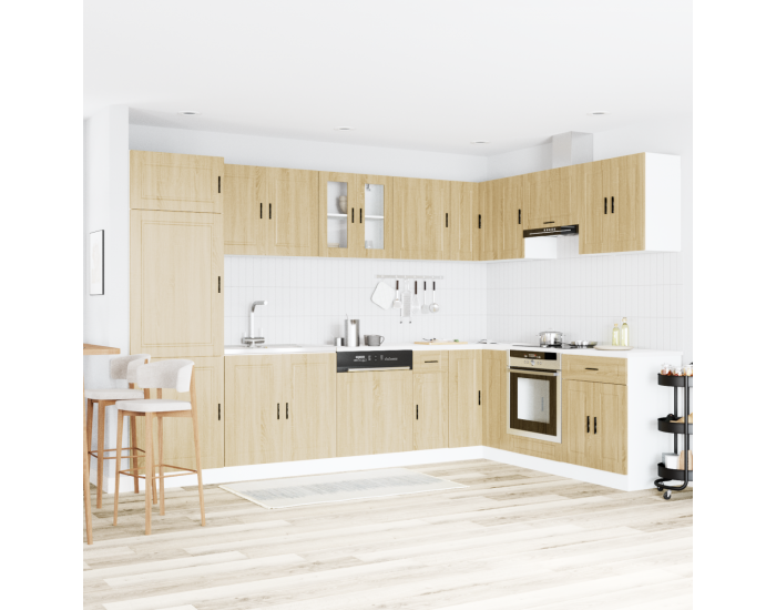 Sonata H Мивка с шкаф с врата Porto 2 pcs Кафяво 80 x 46 x 84.5 см