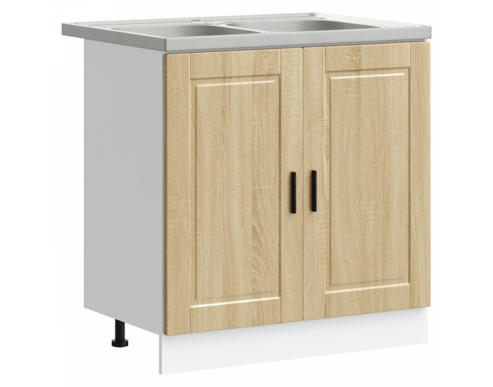 Sonata H Мивка с шкаф с врата Porto 2 pcs Кафяво 80 x 46 x 84.5 см