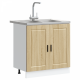 Sonata H Мивка с шкаф с врата Porto 2 pcs Кафяво 80 x 46 x 84.5 см
