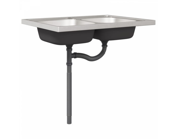 Sonata H Мивка с шкаф с врата Porto 2 pcs Кафяво 80 x 46 x 84.5 см