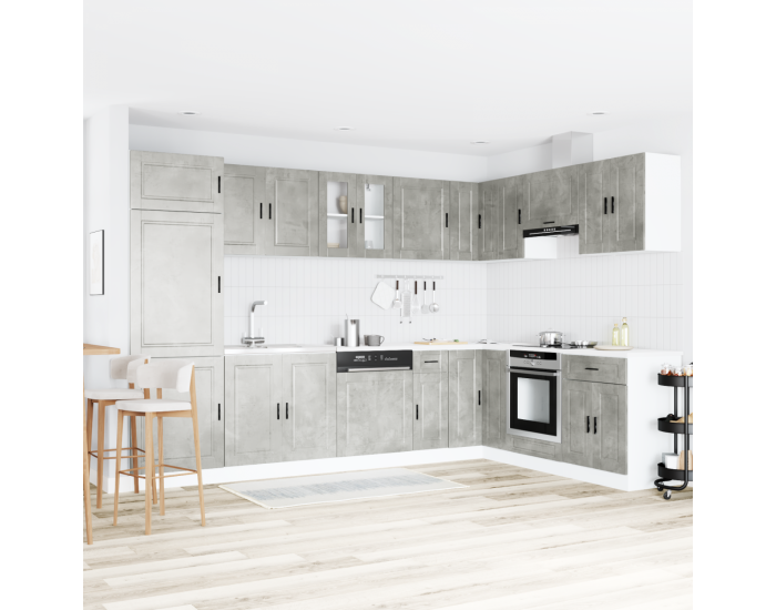 Sonata H Мивка с шкаф Porto 2 pcs Сив 80 x 46 x 84.5 см Инженерно дърво