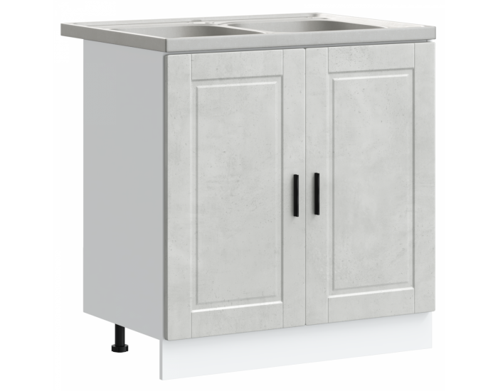 Sonata H Мивка с шкаф Porto 2 pcs Сив 80 x 46 x 84.5 см Инженерно дърво