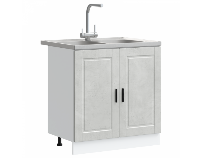Sonata H Мивка с шкаф Porto 2 pcs Сив 80 x 46 x 84.5 см Инженерно дърво
