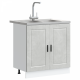 Sonata H Мивка с шкаф Porto 2 pcs Сив 80 x 46 x 84.5 см Инженерно дърво