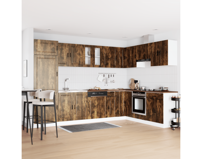 Sonata H Мивка с шкаф с врата Porto 2 pcs Кафяво 80 x 46 x 84.5 см