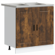 Sonata H Мивка с шкаф с врата Porto 2 pcs Кафяво 80 x 46 x 84.5 см