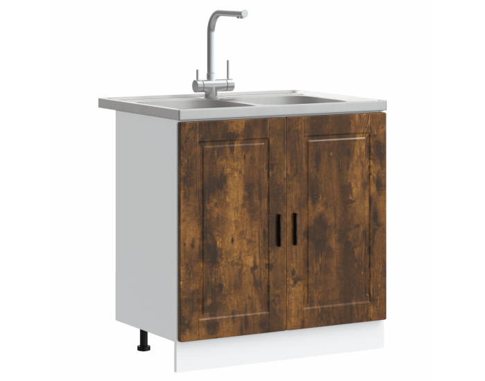 Sonata H Мивка с шкаф с врата Porto 2 pcs Кафяво 80 x 46 x 84.5 см