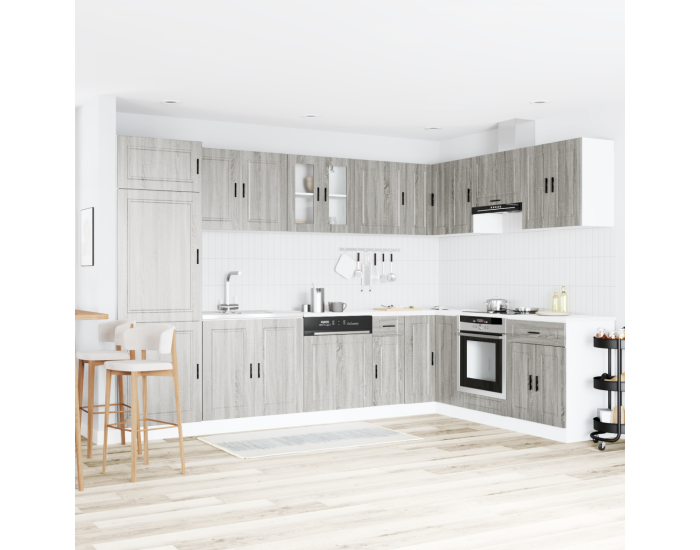 Sonata H Мивка с шкаф Porto 2 pcs Сив 80 x 46 x 84.5 см Инженерно дърво