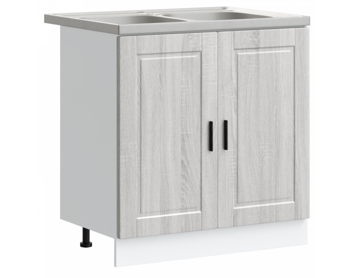 Sonata H Мивка с шкаф Porto 2 pcs Сив 80 x 46 x 84.5 см Инженерно дърво