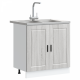 Sonata H Мивка с шкаф Porto 2 pcs Сив 80 x 46 x 84.5 см Инженерно дърво