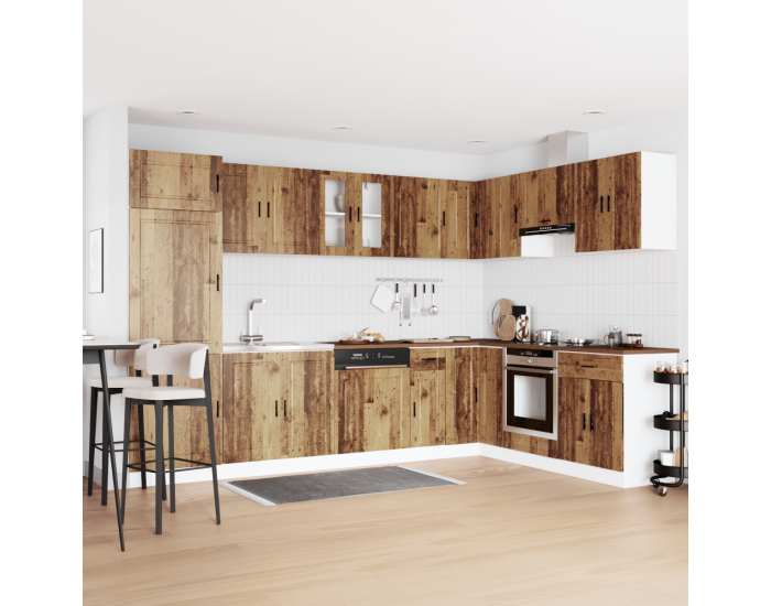 Sonata H Мивка с шкаф с врата Porto 2 pcs Кафяво 80 x 46 x 84.5 см