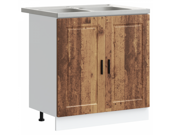 Sonata H Мивка с шкаф с врата Porto 2 pcs Кафяво 80 x 46 x 84.5 см