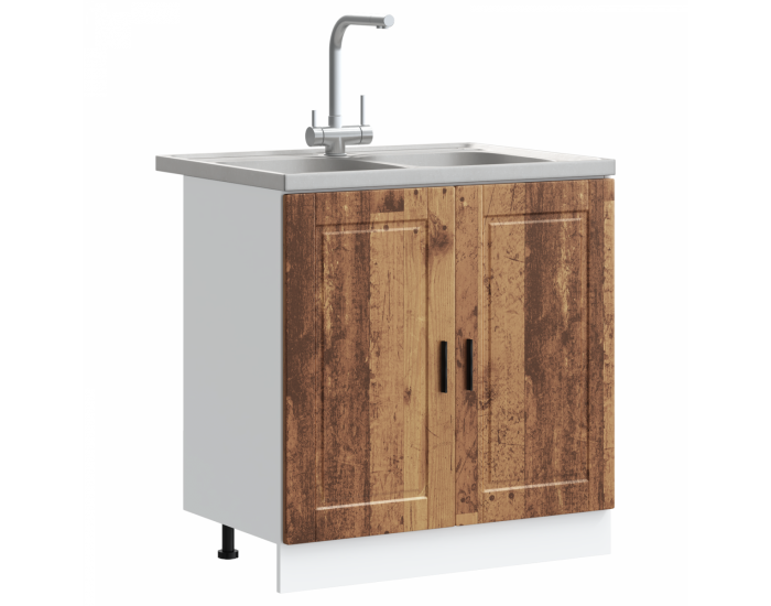 Sonata H Мивка с шкаф с врата Porto 2 pcs Кафяво 80 x 46 x 84.5 см